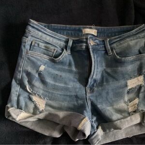 Altar'd State Distressed Blue Jean Shorts